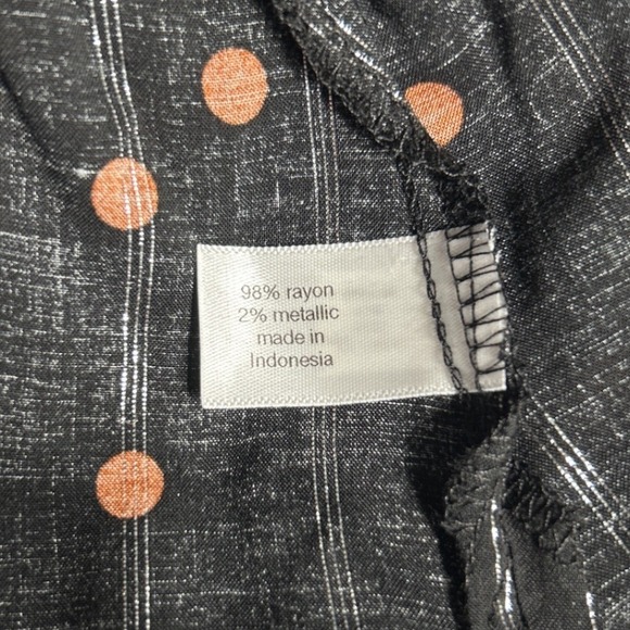 Lane Bryant Women's Blouse, Size 20, Black, Orange Polka Dot Stripe, New - Picture 7 of 7